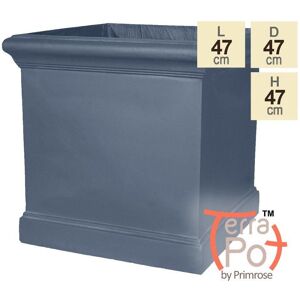 Primrose H47cm Blenheim Lead Effect Cube Planter - By Terra Pot in Grey Grey Primrose H47cm Blenheim Lead Effect Cube Planter - By Terra Pot in Grey Grey