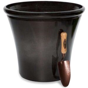 Primrose Carbon Glaze Effect Bowl Planter Frost & Fade Resistant 55cm in Black Black Primrose Carbon Glaze Effect Bowl Planter Frost & Fade Resistant 55cm in Black Black