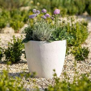 Primrose White Handmade Egg Shape Fiberstone Indoor Outdoor Planter 36cm White Primrose White Handmade Egg Shape Fiberstone Indoor Outdoor Planter 36cm White