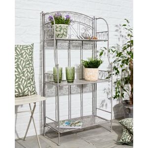 Dibor Vintage Indoor Outdoor Garden Grey 3 Tier Plant Shelf Planter Stand Size: Large Grey L Dibor Vintage Indoor Outdoor Garden Grey 3 Tier Plant Shelf Planter Stand Size: Large Grey L