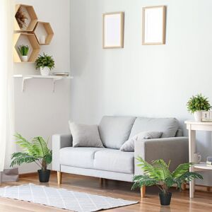 OUTSUNNY 2 Pack 60cm /2FT Artificial Palm Tree Fake Plant in Pot in Green Green OUTSUNNY 2 Pack 60cm /2FT Artificial Palm Tree Fake Plant in Pot in Green Green