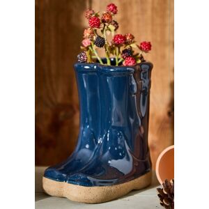 Dibor Midnight Blue Wellington Boot Ceramic Indoor Outdoor Flower Pot Garden Planter Pot (W) 15cm, (H) 17cm Size: Small Blue Small Dibor Midnight Blue Wellington Boot Ceramic Indoor Outdoor Flower Pot Garden Planter Pot (W) 15cm, (H) 17cm Size: Small Blue Small