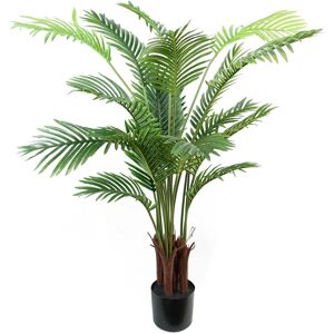 Leaf 110cm Artificial Areca Palm Tree Potted in Black Pot in Green Green Leaf 110cm Artificial Areca Palm Tree Potted in Black Pot in Green Green