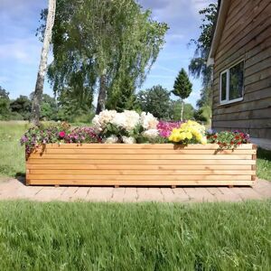 Woven Wood 2m Pine Raised Trough Garden Planter in Natural Natural Woven Wood 2m Pine Raised Trough Garden Planter in Natural Natural