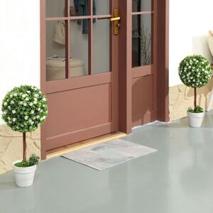 HOMCOM Set of 2 Artificial Plants, Fake Flowers in Pot for Indoor Outdoor, 60cm in White White HOMCOM Set of 2 Artificial Plants, Fake Flowers in Pot for Indoor Outdoor, 60cm in White White