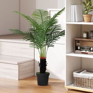 HOMCOM Artificial Areca Palm Tree with PE Leaves & Flocked Soil in Green Green HOMCOM Artificial Areca Palm Tree with PE Leaves & Flocked Soil in Green Green