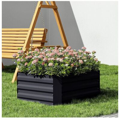 Living and Home Galvanized Steel Rectangular Elevated Garden Bed Planter Box - 2x3.3 FT/3.3x3.3 FT/3.3x4 FT Outdoor Easy Setup Raised Bed Black L Living and Home Galvanized Steel Rectangular Elevated Garden Bed Planter Box - 2x3.3 FT/3.3x3.3 FT/3.3x4 FT Outdoor Easy Setup Raised Bed Black L
