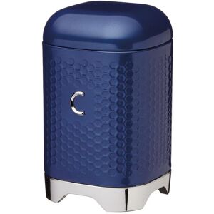 Kitchencraft Retro Coffee Canister with Geometric Textured Finish - Midnight Navy