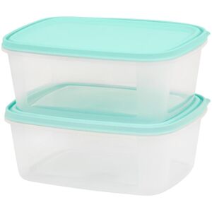 Wham Storage Set of 2 3L Tub Food Lunch Box Kids Takeaway Plastic Lid Container