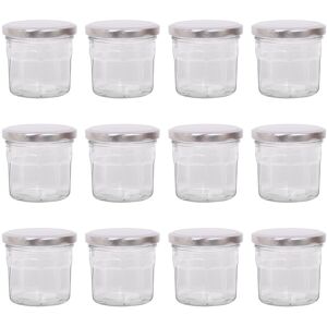 Argon Tableware Glass Jam Jars - 130ml - Pack of 12 in Silver Silver Argon Tableware Glass Jam Jars - 130ml - Pack of 12 in Silver Silver