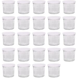 Argon Tableware Glass Jam Jars - 130ml - Pack of 24 in White White Argon Tableware Glass Jam Jars - 130ml - Pack of 24 in White White