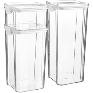 Argon Tableware 3pc Food Storage Containers Set - 3 Sizes - Reusable Airtight Clip-Top Container in White White Argon Tableware 3pc Food Storage Containers Set - 3 Sizes - Reusable Airtight Clip-Top Container in White White