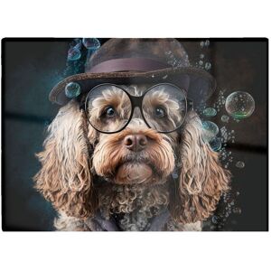 Warren Reed - Designer Cockapoo Dog With Glasses Splashart Chopping Board Multicolor Warren Reed - Designer Cockapoo Dog With Glasses Splashart Chopping Board Multicolor