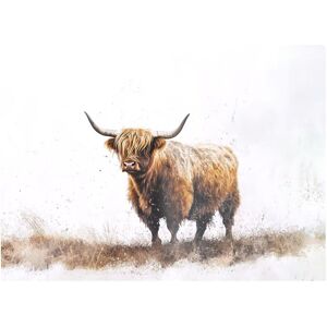 Warren Reed - Designer Highland Cow Watercolour Glass Chopping Board in Brown Brown Warren Reed - Designer Highland Cow Watercolour Glass Chopping Board in Brown Brown