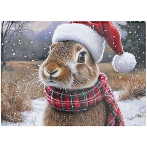 Warren Reed - Designer Snowy Christmas Brown Rabbit Glass Chopping Board Multicolor Warren Reed - Designer Snowy Christmas Brown Rabbit Glass Chopping Board Multicolor