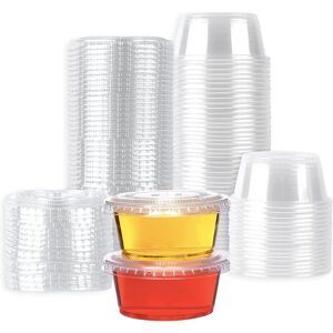 ECONX 2oz Plastic Portion Pots With Lid Deli Pots Sauce Dip Takeaway Tub x 1000 in Clear Size: 100 Pieces Clear 100 Pieces ECONX 2oz Plastic Portion Pots With Lid Deli Pots Sauce Dip Takeaway Tub x 1000 in Clear Size: 100 Pieces Clear 100 Pieces