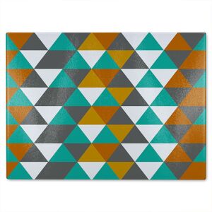 Benjamin Tate Design Autumn Geometric Triangles Glass Chopping Board in Natural Natural Benjamin Tate Design Autumn Geometric Triangles Glass Chopping Board in Natural Natural