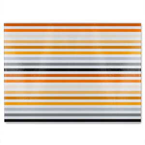 Benjamin Tate Design Striped Pattern Orange Black Gray Beige & Brown Glass Chopping Board in Natural Natural Benjamin Tate Design Striped Pattern Orange Black Gray Beige & Brown Glass Chopping Board in Natural Natural