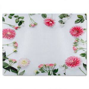 Benjamin Tate Design Scattered Flowers Glass Chopping Board in Natural Natural Benjamin Tate Design Scattered Flowers Glass Chopping Board in Natural Natural