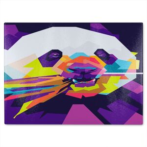 Benjamin Tate Design Colorful pop art of Panda Designer Glass Chopping Board in Natural Natural Benjamin Tate Design Colorful pop art of Panda Designer Glass Chopping Board in Natural Natural