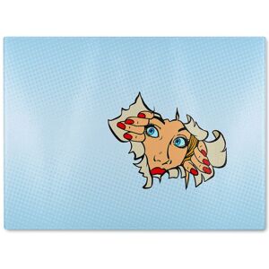 Benjamin Tate Design Comic cartoon pop art retro Designer Glass Chopping Board in Natural Natural Benjamin Tate Design Comic cartoon pop art retro Designer Glass Chopping Board in Natural Natural