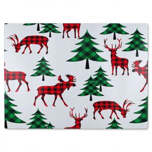 Benjamin Tate Design Buffalo Plaid Woodland Dining Glass Chopping Board in Natural Natural Benjamin Tate Design Buffalo Plaid Woodland Dining Glass Chopping Board in Natural Natural