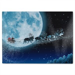 Benjamin Tate Design Magic Santa'S Sleigh Dining Glass Chopping Board in Natural Natural Benjamin Tate Design Magic Santa'S Sleigh Dining Glass Chopping Board in Natural Natural