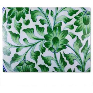 Benjamin Tate Design Painted Pottery Pattern Glass Chopping Board in Natural Natural Benjamin Tate Design Painted Pottery Pattern Glass Chopping Board in Natural Natural