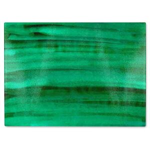 Benjamin Tate Design Green Watercolour Strokes Glass Chopping Board in Natural Natural Benjamin Tate Design Green Watercolour Strokes Glass Chopping Board in Natural Natural