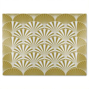 Benjamin Tate Design Golden Semi Circles Glass Chopping Board in Natural Natural Benjamin Tate Design Golden Semi Circles Glass Chopping Board in Natural Natural