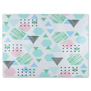 Benjamin Tate Design Geometric Shapes Glass Chopping Board in Natural Natural Benjamin Tate Design Geometric Shapes Glass Chopping Board in Natural Natural