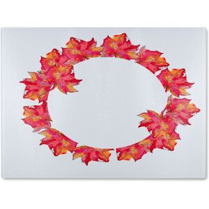 Benjamin Tate Design Autumn Reath Glass Chopping Board in Natural Natural Benjamin Tate Design Autumn Reath Glass Chopping Board in Natural Natural