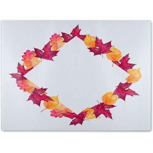 Benjamin Tate Design Diamond Autumn Reath Glass Chopping Board in Natural Natural Benjamin Tate Design Diamond Autumn Reath Glass Chopping Board in Natural Natural