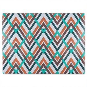 Benjamin Tate Design Coloured Geometric Zig Zag Glass Chopping Board in Natural Natural Benjamin Tate Design Coloured Geometric Zig Zag Glass Chopping Board in Natural Natural