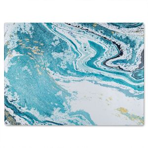 Benjamin Tate Design Marble In Blue Glass Chopping Board in Natural Natural Benjamin Tate Design Marble In Blue Glass Chopping Board in Natural Natural