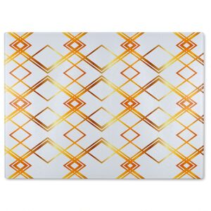 Benjamin Tate Design Geometric Golden Pattern Glass Chopping Board in Natural Natural Benjamin Tate Design Geometric Golden Pattern Glass Chopping Board in Natural Natural