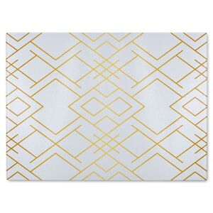 Benjamin Tate Design Golden Geo Pattern Glass Chopping Board in Natural Natural Benjamin Tate Design Golden Geo Pattern Glass Chopping Board in Natural Natural