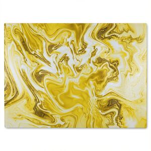Benjamin Tate Design Golden Swirled Marble Glass Chopping Board in Natural Natural Benjamin Tate Design Golden Swirled Marble Glass Chopping Board in Natural Natural