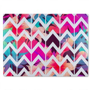 Benjamin Tate Design Tropical Geometric Zig Zags Glass Chopping Board in Natural Natural Benjamin Tate Design Tropical Geometric Zig Zags Glass Chopping Board in Natural Natural