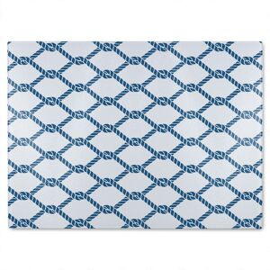Benjamin Tate Design Navy Chainlink Rope Glass Chopping Board in Natural Natural Benjamin Tate Design Navy Chainlink Rope Glass Chopping Board in Natural Natural