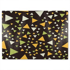 Benjamin Tate Design Yellow Green Triangles Glass Chopping Board in Natural Natural Benjamin Tate Design Yellow Green Triangles Glass Chopping Board in Natural Natural