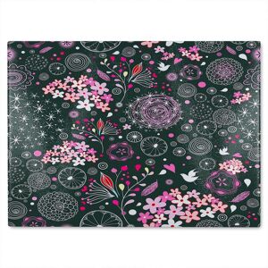 Benjamin Tate Design Different Flowers Shapes & Birds Glass Chopping Board in Natural Natural Benjamin Tate Design Different Flowers Shapes & Birds Glass Chopping Board in Natural Natural