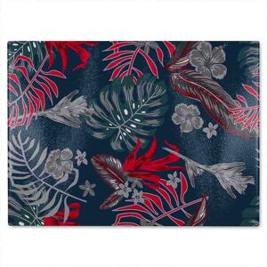 Benjamin Tate Design Leaves Of Tropical Plants Glass Chopping Board in Natural Natural Benjamin Tate Design Leaves Of Tropical Plants Glass Chopping Board in Natural Natural