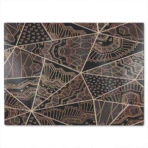 Benjamin Tate Design Geometric Triangles With Patterns Glass Chopping Board in Natural Natural Benjamin Tate Design Geometric Triangles With Patterns Glass Chopping Board in Natural Natural