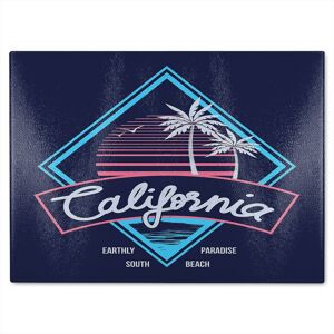 Benjamin Tate Design Neon California Glass Chopping Board in Natural Natural Benjamin Tate Design Neon California Glass Chopping Board in Natural Natural