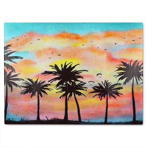Benjamin Tate Design Palm Trees At Sun Glass Chopping Board in Natural Natural Benjamin Tate Design Palm Trees At Sun Glass Chopping Board in Natural Natural