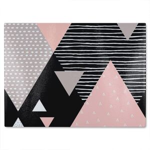 Benjamin Tate Design Triangle Geometrics Glass Chopping Board in Natural Natural Benjamin Tate Design Triangle Geometrics Glass Chopping Board in Natural Natural