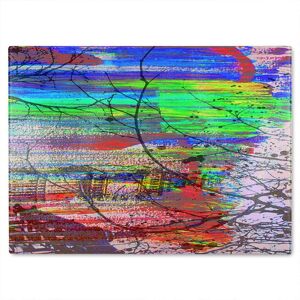 Benjamin Tate Design Big Ben & Trees Painted Glass Chopping Board in Natural Natural Benjamin Tate Design Big Ben & Trees Painted Glass Chopping Board in Natural Natural