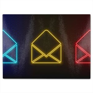 Benjamin Tate Design Neon Email Glass Chopping Board in Natural Natural Benjamin Tate Design Neon Email Glass Chopping Board in Natural Natural