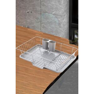 Living and Home Metal Dish Drainer Rack Dish Drying Storage Rack with a Removable Tray&Drainage Outlet Kitchen in Silver Silver Living and Home Metal Dish Drainer Rack Dish Drying Storage Rack with a Removable Tray&Drainage Outlet Kitchen in Silver Silver